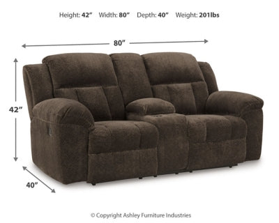 Loveseat reclinable Frohn con consola
