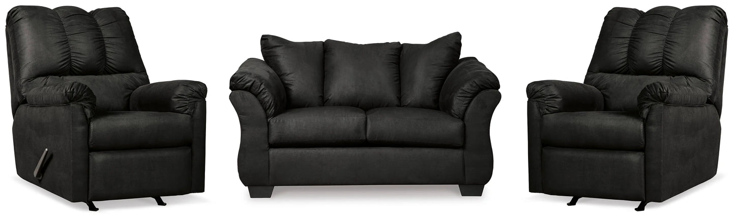 Loveseat Darcy y dos sillones reclinables