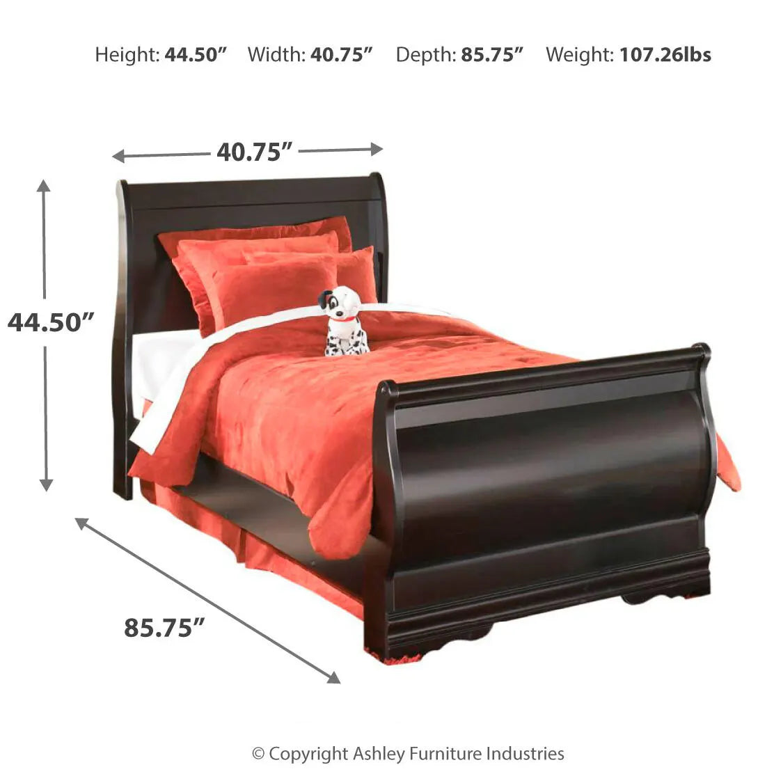 Huey Vineyard Twin Sleigh Bed