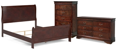 Cama Queen tipo trineo Alisdair, cómoda y arcón