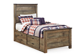 Cama individual Trinell con dos cajones de almacenamiento