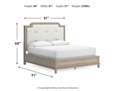 Jorlaina California King Upholstered Panel Bed