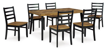 Mesa de comedor y 6 sillas Blondon (juego de 7)