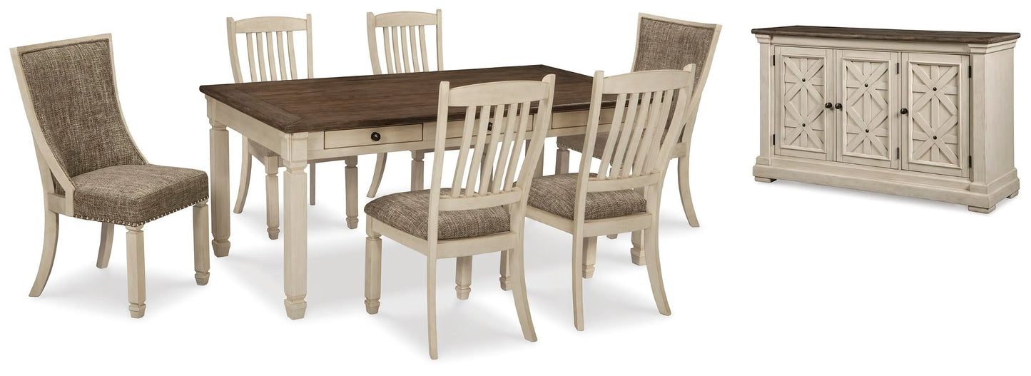 Mesa de comedor Bolanburg y 6 sillas con servidor