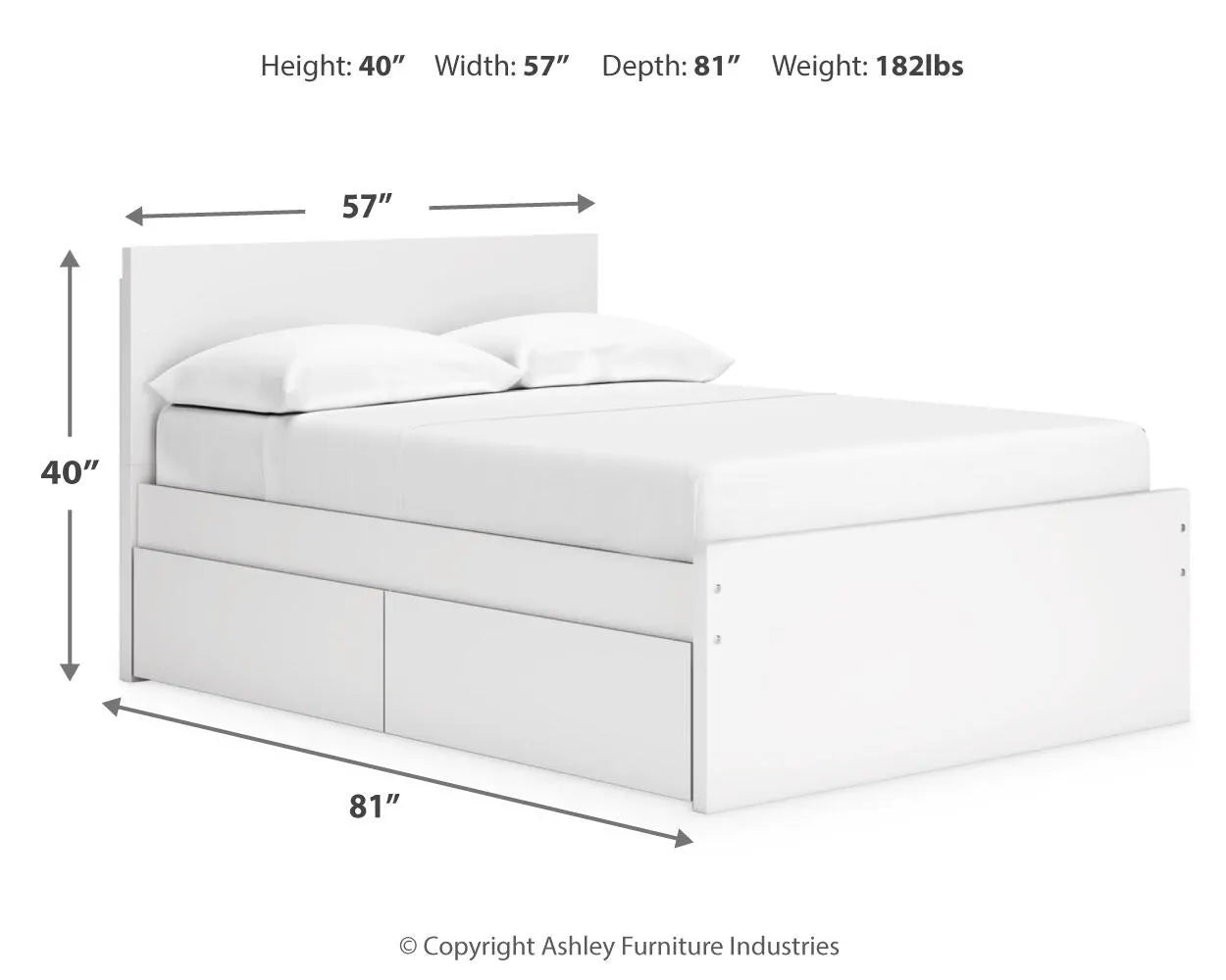 Onita Full Panel Platform Bed with 2 Side Storage