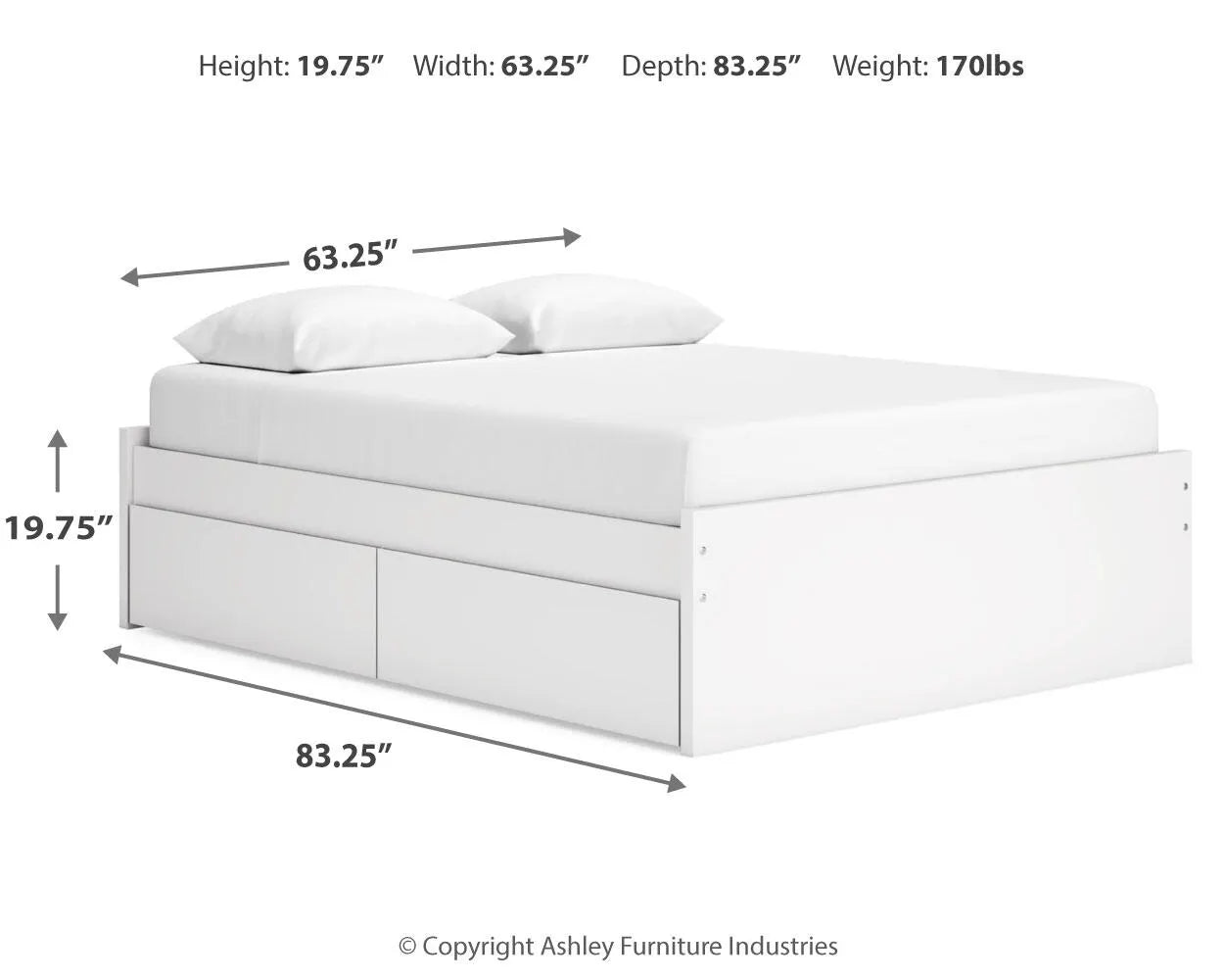 Cama Queen Onita con plataforma y dos laterales de almacenamiento