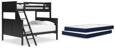 Nextonfort Twin over Full Bunk Bed with Mattresses