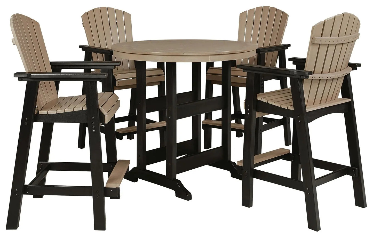 Mesa de comedor de exterior Fairen Trail de altura alta con 2 taburetes