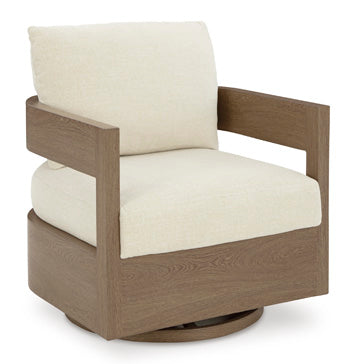 Silla giratoria para exteriores Serene Bay con cojín