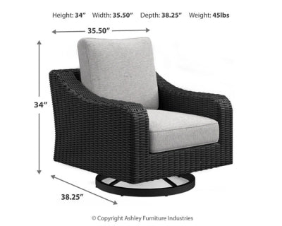 Sillón giratorio de exterior Beachcroft con cojín
