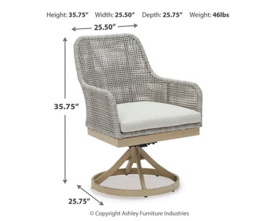 Seton Creek Outdoor Swivel Dining Chair (Set of 2)