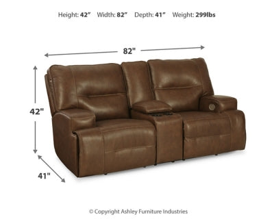 Francesca Power Reclining Loveseat with Console