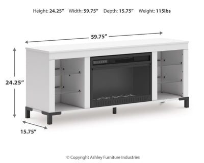 Mueble para TV Brollevi de 60" con chimenea eléctrica