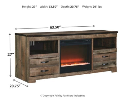 Mueble para TV Trinell de 63" con chimenea eléctrica