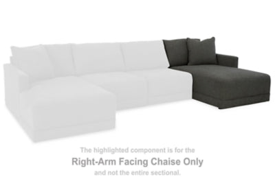 Chaise longue con brazo derecho orientado hacia la derecha