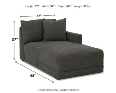 Chaise longue con brazo derecho orientado hacia la derecha