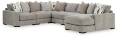 Seccional Aslan Court de 6 piezas con chaise longue