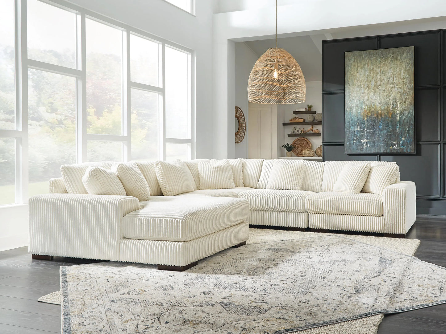 Seccional Lindyn de 5 piezas con chaise longue