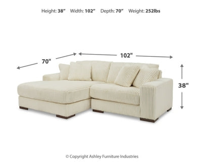 Seccional de 2 piezas Lindyn con chaise longue