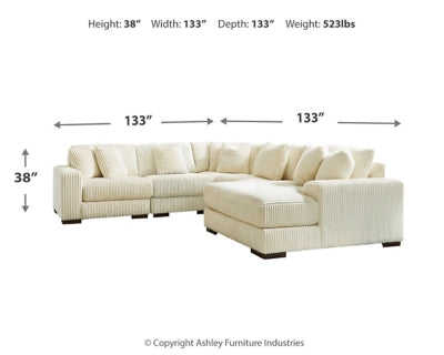 Seccional Lindyn de 5 piezas con chaise longue