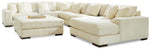 Seccional Lindyn de 6 piezas con chaise longue y otomana