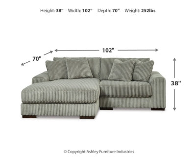 Seccional de 2 piezas Lindyn con chaise longue