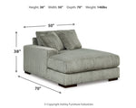 Chaise longue esquinera con brazo izquierdo Lindyn