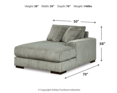 Chaise longue esquinera Lindyn con brazo derecho