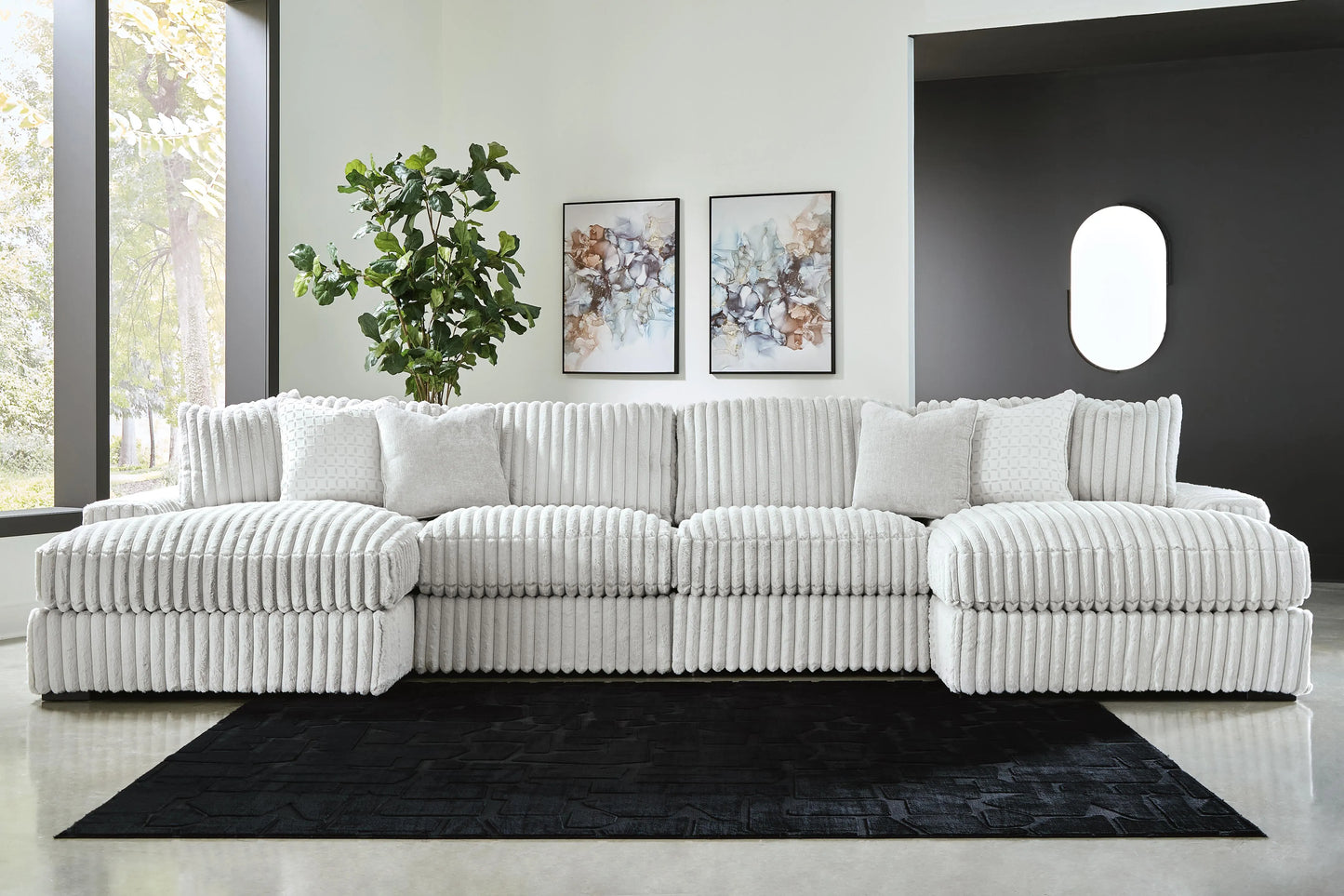 Stupendous 4-Piece Sectional with Double Chaise