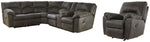 Seccional Tambo de 2 piezas con sillón reclinable