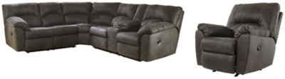Seccional Tambo de 2 piezas con sillón reclinable