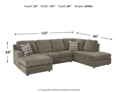 Seccional de 2 piezas con chaise longue O'Phannon