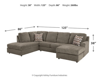 Seccional de 2 piezas con chaise longue O'Phannon
