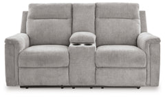 Loveseat reclinable eléctrico con consola Barnsana