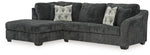 Sofá cama seccional de dos piezas Biddeford con chaise longue