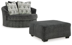 Biddeford Oversized Swivel Chair and Ottoman
