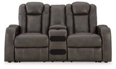 Loveseat eléctrico reclinable Fyne-Dyme con consola