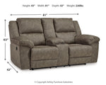 Loveseat reclinable Laresview con consola
