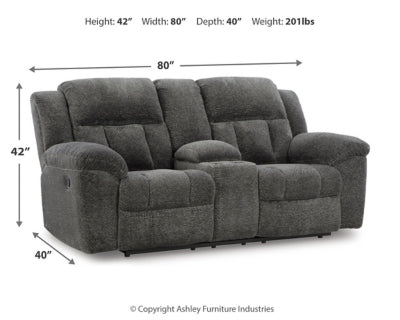 Loveseat reclinable Frohn con consola