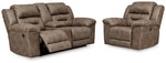 Loveseat reclinable y sillón reclinable eléctrico Stoneland