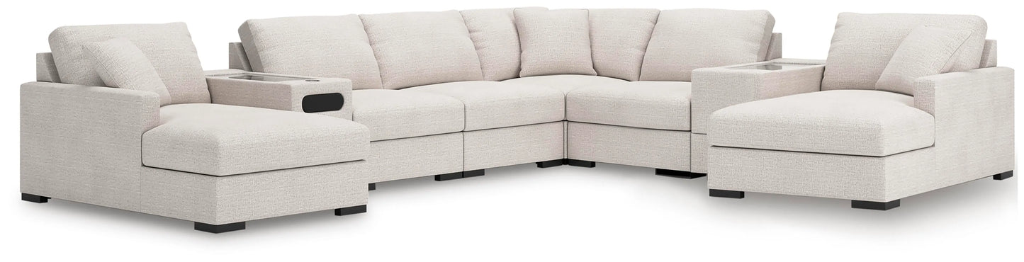 Omaha by Ashley 8-Piece Double Chaise Sectional with Audio and Storage Consoles