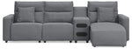 ModMax II 4-Piece Reclining Sectional with Chaise and Audio Console