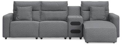 ModMax II 4-Piece Reclining Sectional with Chaise and Audio Console