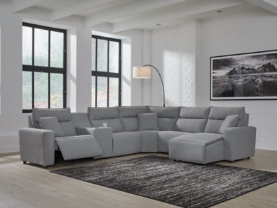 Seccional reclinable eléctrico ModMax II de 6 piezas con chaise longue