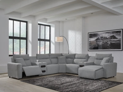 Seccional reclinable eléctrico ModMax II de 7 piezas con chaise longue