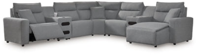 Seccional reclinable eléctrico ModMax II de 7 piezas con chaise longue