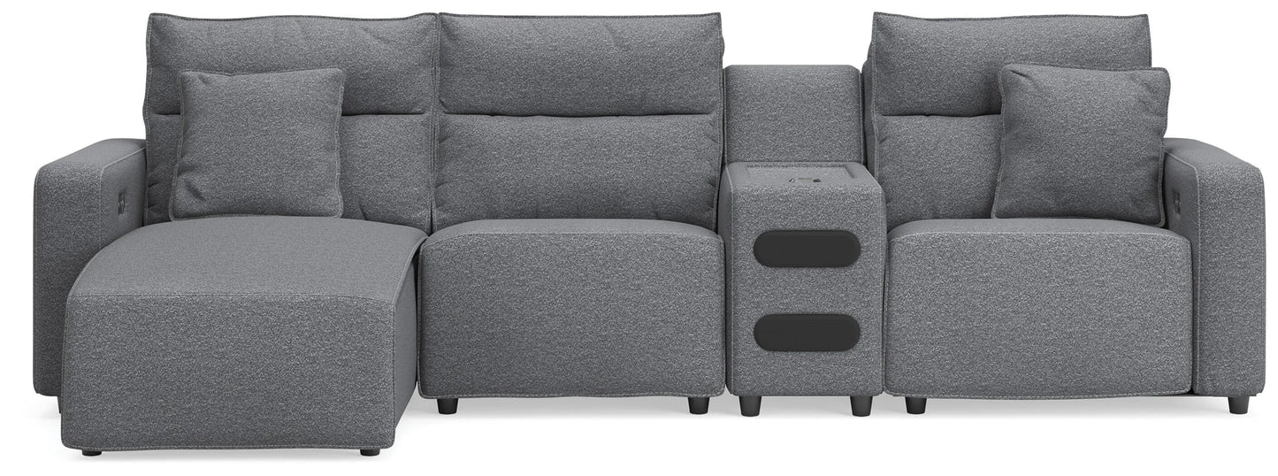 ModMax II 4-Piece Reclining Sectional with Chaise and Audio Console
