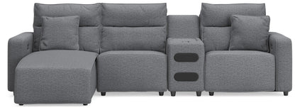 ModMax II 4-Piece Reclining Sectional with Chaise and Audio Console
