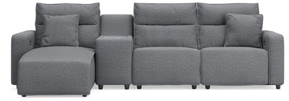 ModMax II 4-Piece Reclining Sectional with Chaise and Console