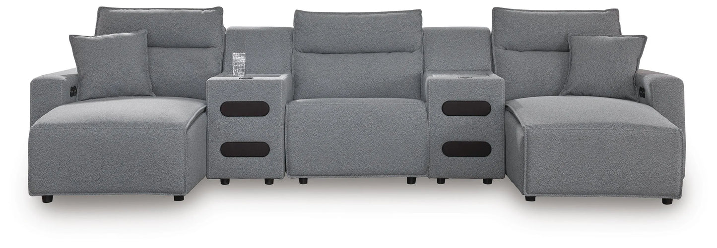 ModMax II 5-Piece Reclining Sectional with Double Chaise and Audio Consoles